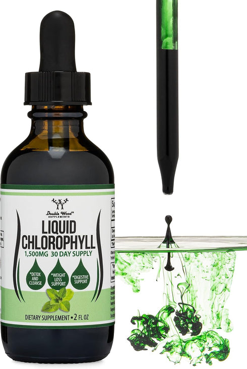 Chlorophyll Liquid Drops - Peppermint Flavored, Vegan Safe for Skin Health & Immune Function