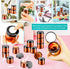 MotBach 16 Pack 2oz Amber Plastic Jars, 60ml Empty Small Round Cosmetic Jars with Black Lids for Refillable Makeup