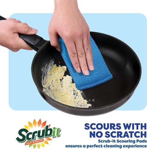 SCRUBIT Multi-Purpose Scouring Pad, Non-Scratch Cleaning Sponges for Kitchen, Bathroom, 6 Pack Dish Sponge