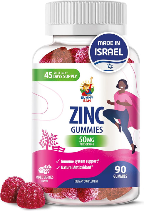 Zinc Gummies for Adults: Chewable Gummy for Immune Support - Powerful Natural Antioxidant Non-GMO Supplement