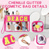 Hillban 2 Pcs Beach Makeup Bag - Clear Cosmetic Toiletry Pouch with Chenille Letter Patch for Summer Travel