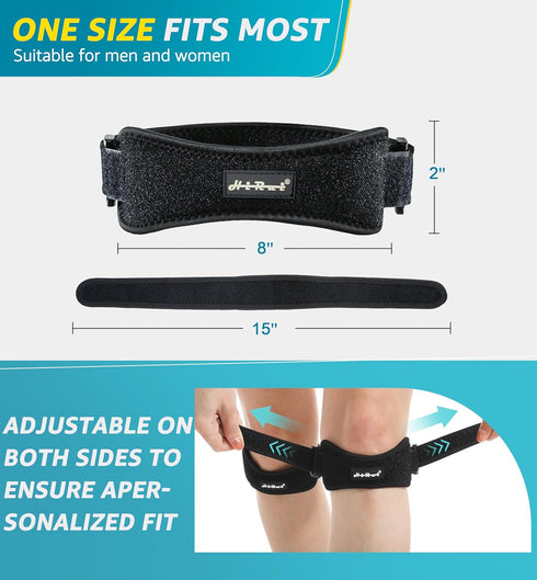 HiRui Patella Tendon Knee Straps with Gel Pad, Knee Brace Support for Running, Hiking, and Pain Relief