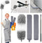 4 Pcs Dusters for Cleaning, 2 in 1 Microfiber Dusters with 30-100 Inches Long Handle for Ceiling Fan Cleaning