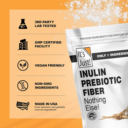 It's Just! Inulin Prebiotic Fiber Sweetener, Chicory Root Powder, Product of Belgium (11 Ounce)