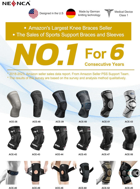 NEENCA Knee Strap with Gel Pad, Patella Tendon Brace for Pain Relief & Stabilizer, FSA/HSA Approved for Workout,
