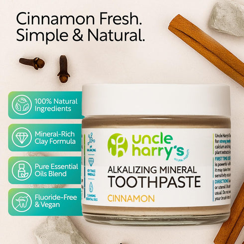 Uncle Harry's Cinnamon Remineralizing Toothpaste | Natural Whitening Tooth Paste Freshens Breath & Promotes Enamel |