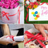 WUINOID 3/8" 50 Red Ribbon, Yards Ribbon for Gift Wrapping, Satin Fabric Ribbons for Flower Bouquet Bridal Wedding