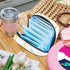 MUOOUM Sanitary Napkin Storage Bag, Gold Glitter Marble Painted Menstrual Cup Pouch, Portable Sanitary Napkin Pads