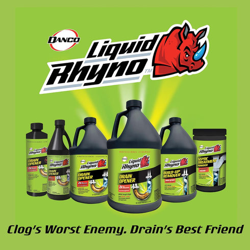 Liquid Rhyno 62 oz. Drain Opener, 2X Concentrate Hair Clog Remover for Sink, Bathtub, Shower, 4 Treatments