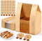 PILABEL 75 Pack Kraft Paper Bakery Bags with Clear Window & Tin Tie