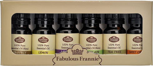 Fabulous Frannie Clean House Pure Essential Oils Set Protect Blend, Lemon, Lavender,