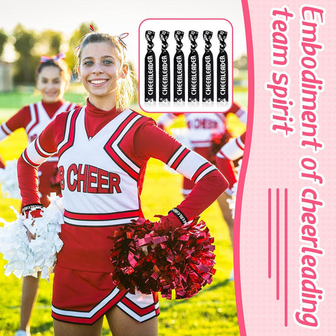 Taiyin 68 Pcs Cheer Hair Ties Bulk, Cheerleader Gifts, Motivational Wristbands for Cheer Squad