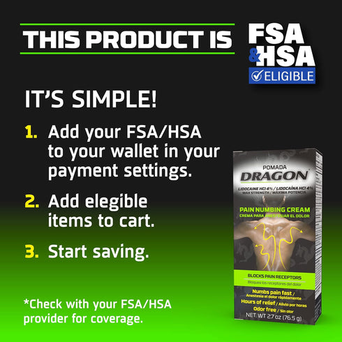 Dragon Maximum Strength Pain Relief Numbing Cream with Lidocaine, 2.7 Ounce