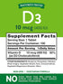 Vitamin D3 400 iu (10 mcg) | 100 Tablets | Vegetarian, Non-GMO, Gluten Free Supplement | By Nature's Truth