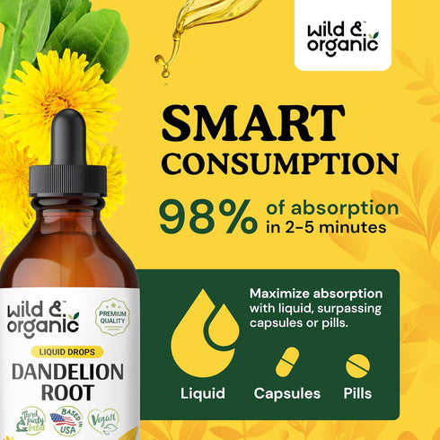 Dandelion Tincture - Alcohol-Free Liver Supplement with Organic Dandelion Root - 4 fl oz for Liver Health