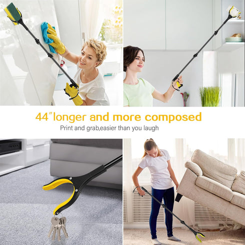 Ronivante 44 Inch Magnetic360Rotating 4" Extra Long Grabber Reacher ToolFoldable Trash Pick Up Stick for Seniors