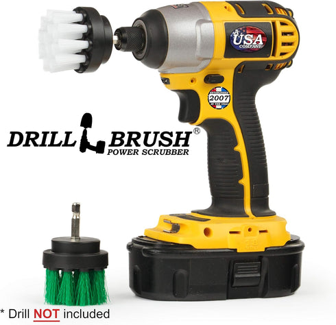 Drill Brush - Grout Cleaner - 2-inch Diameter Round Spin Brush Set for Kitchen Accessories and Carpet Cleaning