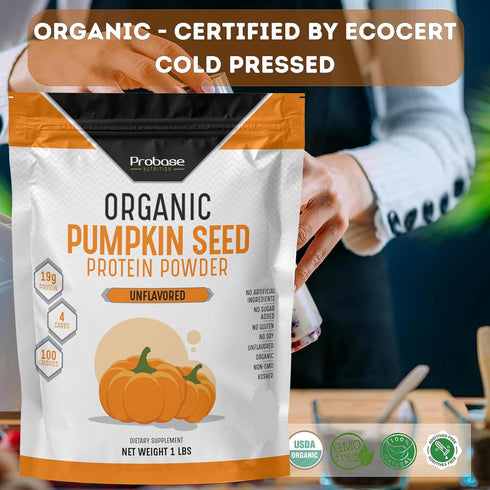 Organic Pumpkin Seed Protein Powder, 1 lb, Plant Based, Vegan, Unflavored, Gluten and Soy Free, Paleo, Keto