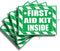 Wrapco First Aid Kit Inside Sticker, Self Adhesive Vinyl Sign for Trucks or Equipment