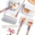 HEYMKGO 15PCS Champagne Gold Professional Makeup Brush Set with Bag, Foundation, Blending, Powder, Blush, Concealer,