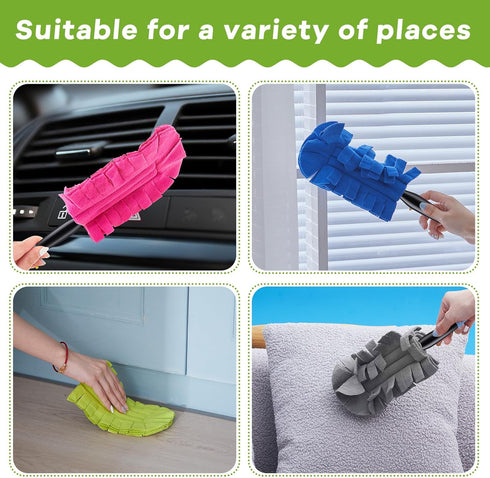Zubebe 6 Pcs Duster Refill Fleece, Reusable Duster Pads for Cleaning Ceiling Fan Hardwoods Window Kitchen