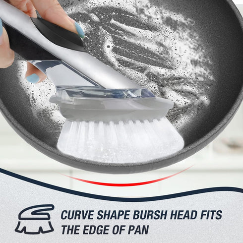 Dish Cleaning Soap Dispensing Brush Refills for OXO Dish Brush - 8 Pack Brush Head Replacement for Scrubber (Grey) by Shadowgallery