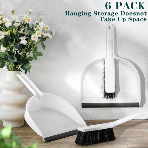 Zubebe 6 Pcs Mini Dustpan and Brush Set, Portable Hand Broom and Dustpan for Home, Office, Kitchen, Table, Floor