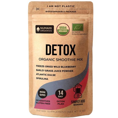 Numami Organic Detox Blueberry Smoothie Powder with Healthy Spirulina, Atlantic Dulse and