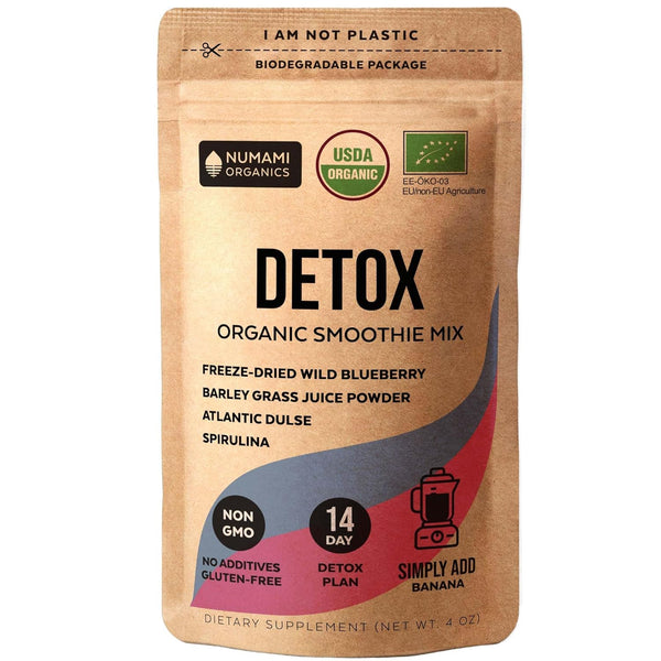 Numami Organic Detox Blueberry Smoothie Powder with Healthy Spirulina, Atlantic Dulse and