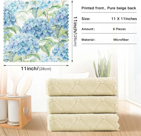 ALAZA Dish Towels | Kitchen Cleaning Cloths | Set of 6 Super Absorbent Lint Free Dish Cloths