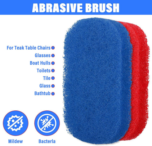 xozeooeu 12 Pack Set, Handled Scrubber Non-Scratch Reusable Scouring Pads with Handle for Bathroom, Shower Tile