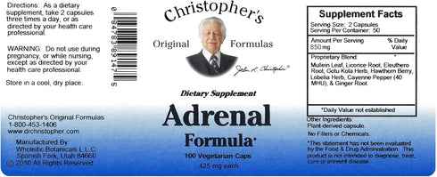 Dr. Christopher's Adrenal Formula for Stress Support | Natural Cortisol Manager