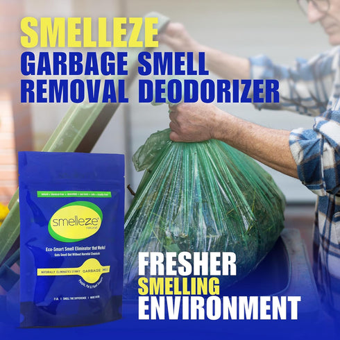 SMELLEZE Natural Garbage Smell Removal Deodorizer: 2 lb. Granules Rids Smelly Trash Stench