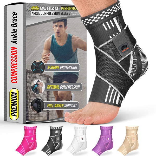 Ankle Brace for Women and Men, Plantar Fasciitis Relief, Achilles Tendonitis Brace with Strap, Black S