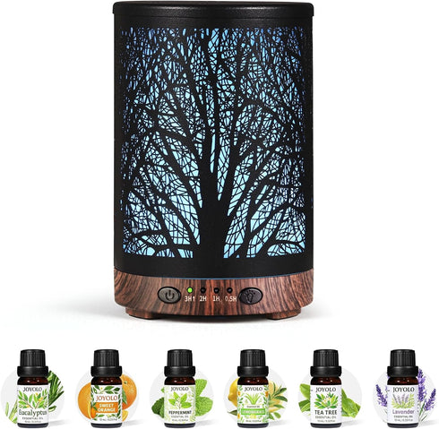 Oil Diffuser with Essential Oils Set, Aromatherapy Diffuser with 7 Color Lights