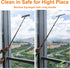ITTAHO Squeegee for Window Cleaning,12" Squeegee and 11" Microfiber Scrubber Combo with Stainless Steel Pole,Extendable Squeegee Window Cleaner for Car,Sliding Door,Shower Glass, Door-Orange by ITTAHO