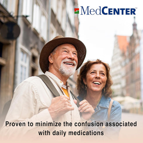 MEDCENTER Monthly Medication and Vitamin Organizer for Kitchen and Bathroom, HSA/FSA Monthly Travel Pill Holder