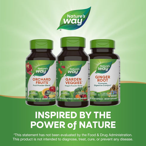 Nature's Way 900 2-Capsule 60 (Packaging Garden Veggies, Veggie Powder Blend, mg per Serving, Vegan Capsules May Vary)