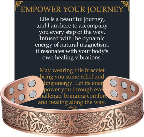 Copper Bracelet for Men - 18X Strength Magnetic Copper Bracelet, 99.99% Pure Solid Copper