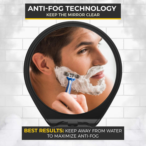 HONEYBULL Fogless Shower Mirror for Shaving, Suction Razor Holder, Small Bathroom Accessories