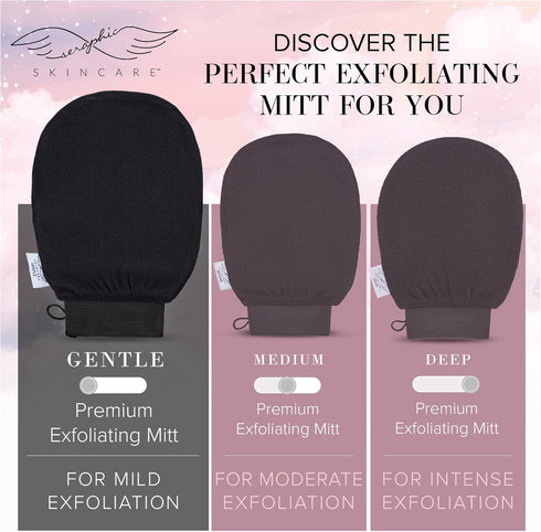 Seraphic Skincare Premium Exfoliating Mitt, Gentle Korean Exfoliating Glove for Sensitive Skin