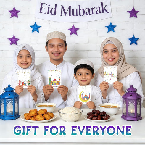 Sereliy 4 Sets Eid Gift Card Book, Eid Mubarak Money Holder Cards with Envelopes, Islamic Holiday Ramadan Kareem Gift