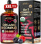 USDA Organic Vitamin B-Complex - B5 Pantothenic Acid, B12 Methylcobalamin, B1 Thiamine, B6 Pyridoxine, B7 Biotin, B9
