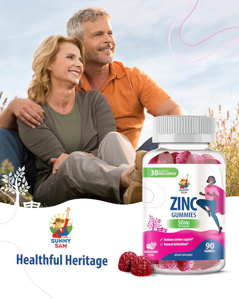 Zinc Gummies for Adults: Chewable Gummy for Immune Support - Powerful Natural Antioxidant Non-GMO Supplement