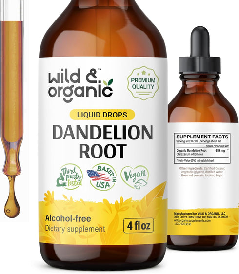 Dandelion Tincture - Alcohol-Free Liver Supplement with Organic Dandelion Root - 4 fl oz for Liver Health