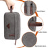 Mactso Mens Travel Toiletry Bag - Canvas Leather Cosmetic Makeup Organizer Shaving Dopp Kits with Double Compartments
