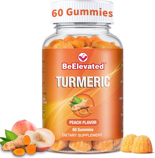 Turmeric Gummies for Adults, Extract 8:1 2000mg, Black Pepper and Ginger Supplements for Joint Support
