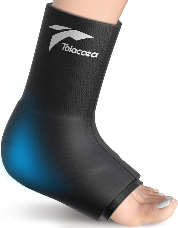 Tolaccea Ankle Ice Pack Wrap PRO for Injuries, Flexible Cold Pack for Hot and Cold Therapy, Plantar Fasciitis, Large