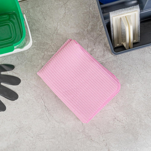 Restaurantware-Clean Tek Professional Cleaning Cloth, 25.2 x 16.9 Inch Reusable Microfiber Towel, Absorbent, Pink