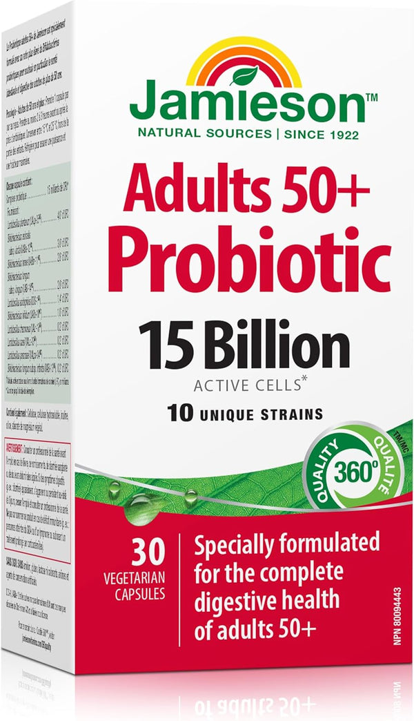 Jamieson Adult 50+ Probiotic Complex, 15 Billion, 30 Vegi Caps